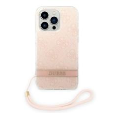 UTGATT1 - GUESS iPhone 14 Pro Skal 4G Print Strap - Rosa