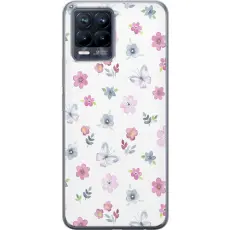 Gustaf - Mobilskal till Realme 8 med Blommor och fj&auml;rillar