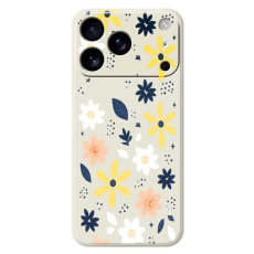 A-One Brand - iPhone 17 Pro Max Mobilskal Colorful Floral Blue Leaves TPU - Beige
