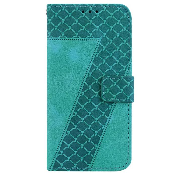 OEM - Samsung Galaxy S26 / S26 Pro Ställskal 7-formad Mönster Äkta Läder - Grön