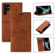 OEM - Samsung Galaxy S26 Ultra Fodral Magnetisk St&auml;ngning &Auml;kta L&auml;der - Brun