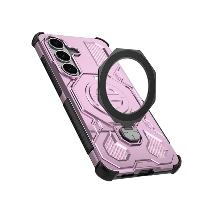 A-One Brand - Galaxy S26/S26 Pro Mobilskal Rotating Metal Kickstand - Rosa