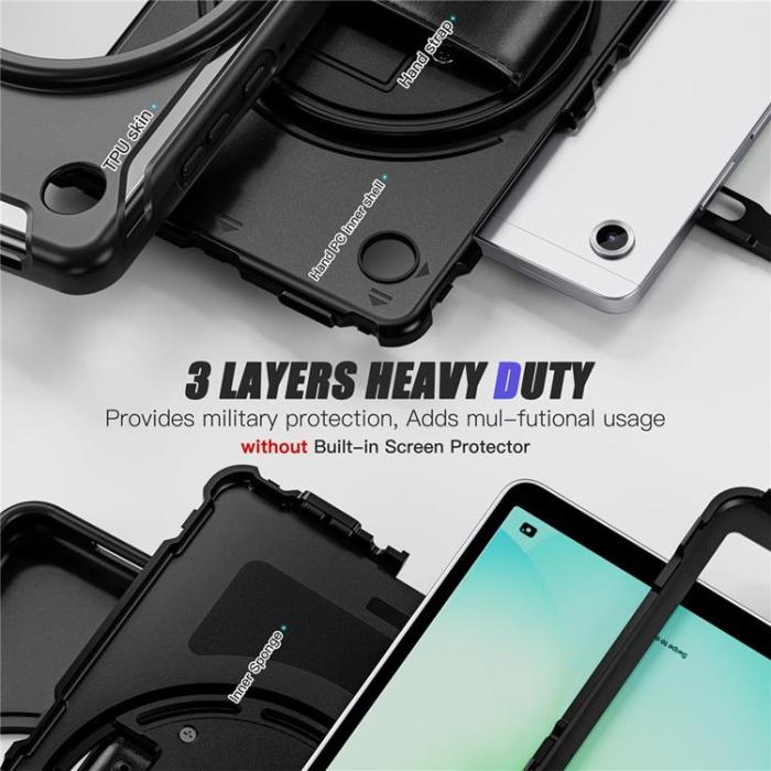 A-One Brand - Galaxy Tab A11 Skal Rotary Kickstand med Handrem