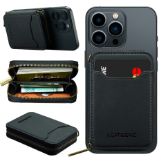LC.imeeke - LC.IMEEKE Magsafe Korthållare L6 Zipper RFID Blocking - Svart