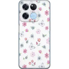 Gustaf - Mobilskal till OnePlus Ace Racing med Blommor och fj&auml;rillar