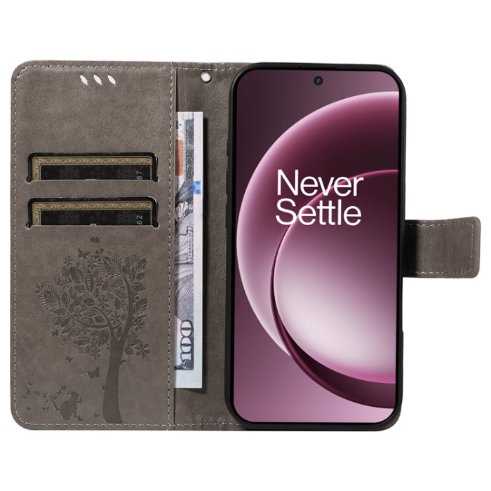 A-One Brand - OnePlus 15 5G Plånboksfodral Cat Tree Pattern Läder