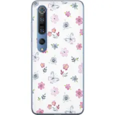 Gustaf - Mobilskal till Xiaomi Mi 10 Pro 5G med Blommor och fj&auml;rillar