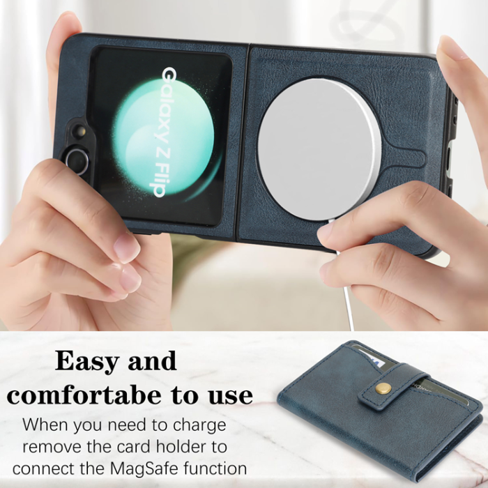 A-One Brand - Galaxy Z Flip 6 Mobilskal MagSafe Detachable Korthållare Kickstand