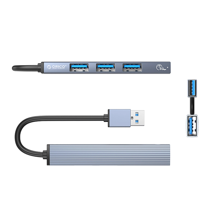 ORICO - Orico USB-A Hubb 1xUSB-A 3.0 3xUSB-A 2.0 - Grå