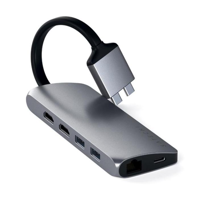 Satechi - Satechi USB-C Multimedia Adapter Dual 4K HDMI Gigabit Ethernet - Space Grå
