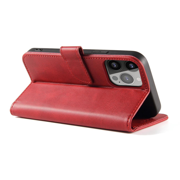 OEM - iPhone 15 Pro Plånboksfodral Magnet Stativ - Röd