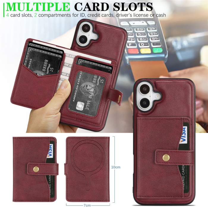 A-One Brand - iPhone 17 Mobilskal MagSafe Detachable Korthållare