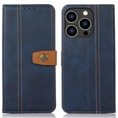 Taltech - iPhone 15 Pro Plånboksfodral Skinnimmitation - Blå