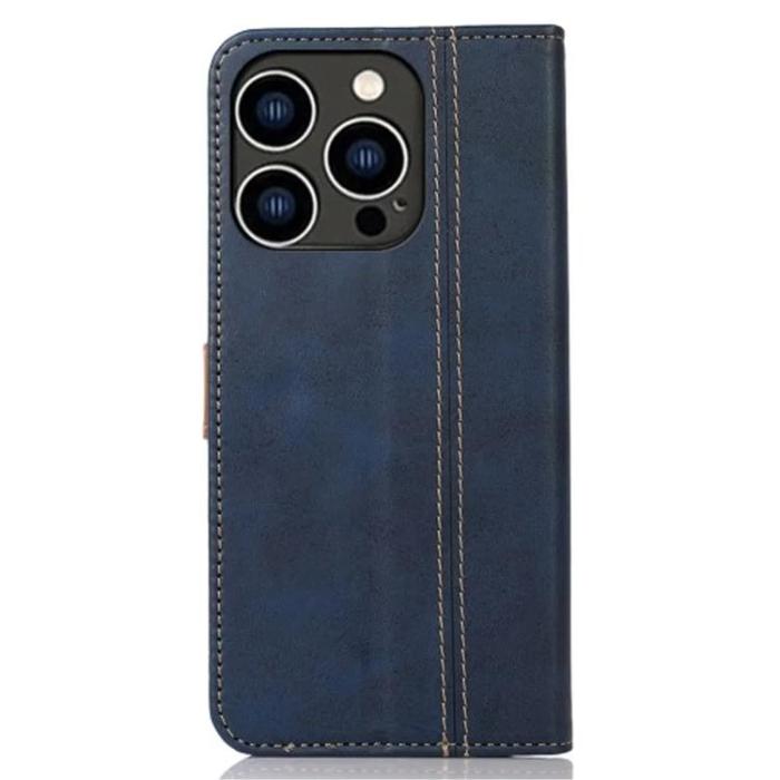 Taltech - iPhone 15 Pro Plånboksfodral Skinnimmitation - Blå