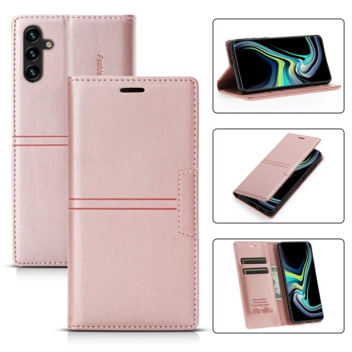 OEM - Samsung Galaxy S26 Plånboksfodral Magnetisk Stängning Konstläder - Roséguld