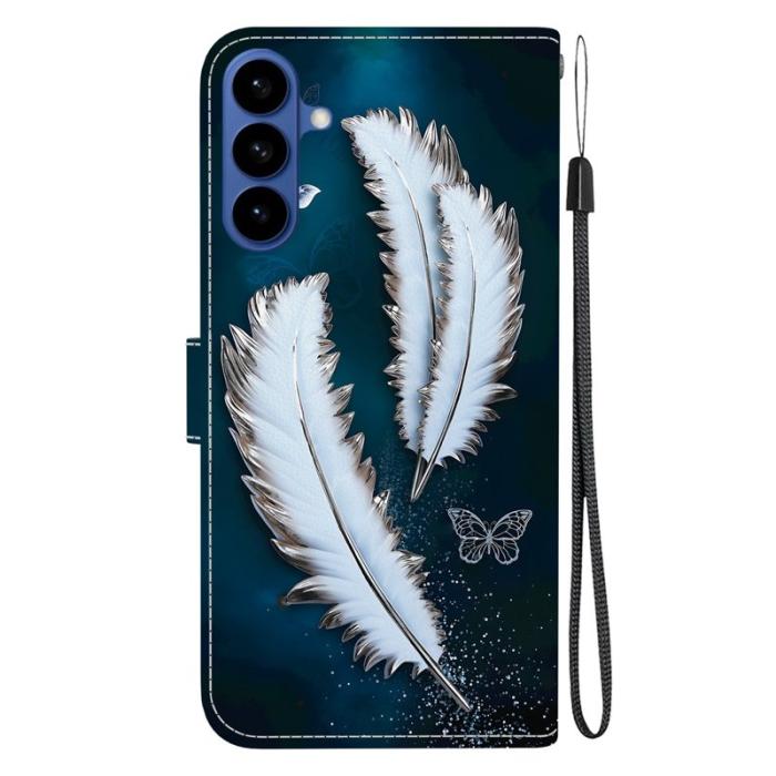 OEM - Samsung Galaxy S26/S26 Pro Plånboksfodral Mönstertryck Konstläder - Vit Fjäril