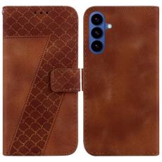 OEM - Samsung Galaxy S26/S26 Pro St&auml;llskal 7-formad M&ouml;nster KonstL&auml;der - Brun