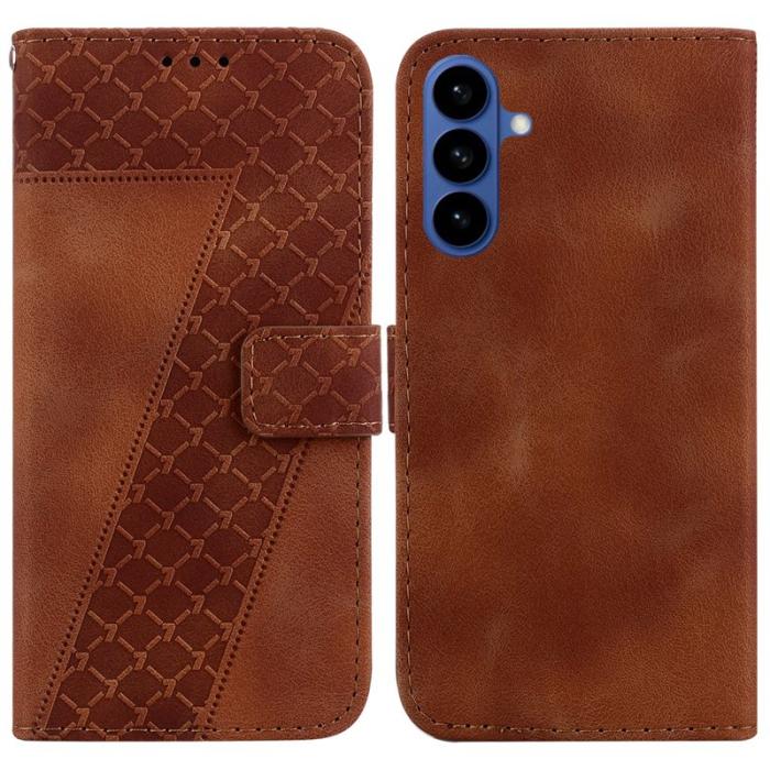 OEM - Samsung Galaxy S26/S26 Pro Ställskal 7-formad Mönster KonstLäder - Brun