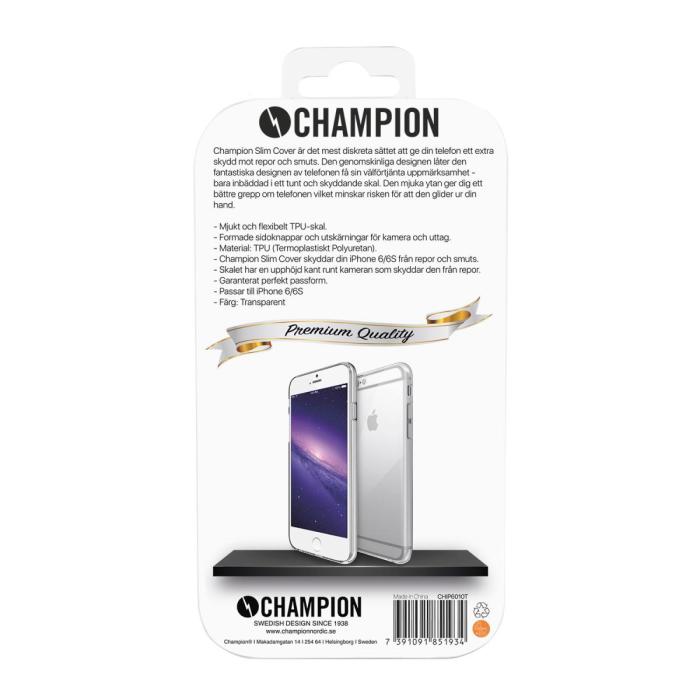 UTGATT5 - Champion Slim skal för iPhone 6/6S - transparent