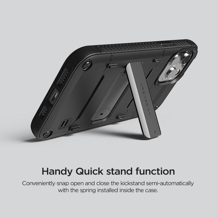 VERUS - VRS DESIGN Damda QuickStand Skal iPhone 12 & 12 Pro - Svart