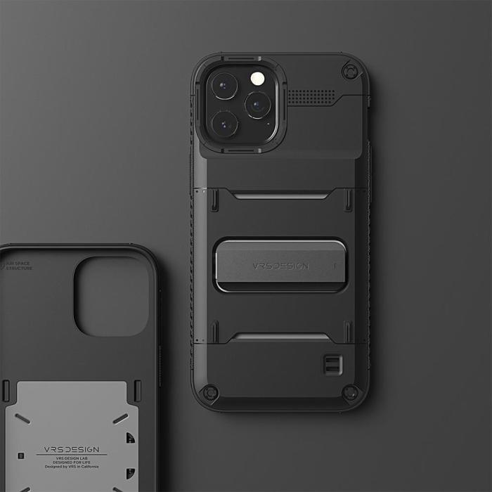 VERUS - VRS DESIGN Damda QuickStand Skal iPhone 12 & 12 Pro - Svart