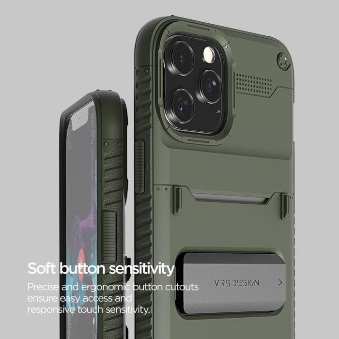VERUS - VRS DESIGN Damda QuickStand Skal iPhone 12 & 12 Pro - Grön