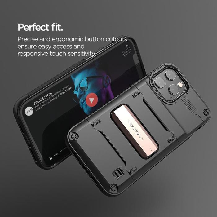 VERUS - VRS DESIGN Damda QuickStand Skal iPhone 12 & 12 Pro - Svart Bronze