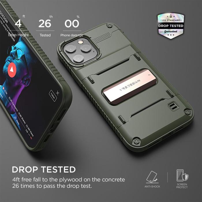 VERUS - VRS DESIGN Damda QuickStand Skal iPhone 12 & 12 Pro - Green Bronze