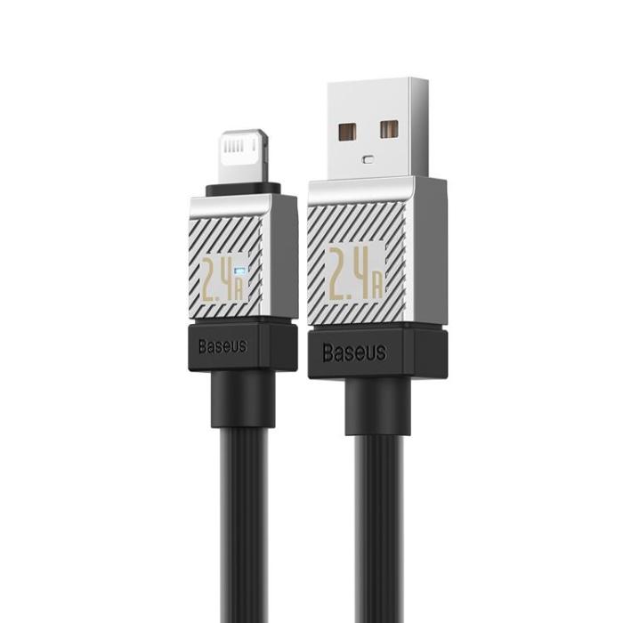 BASEUS - Baseus USB Till Lightning Kabel 2m 2.4A CoolPlay - Svart