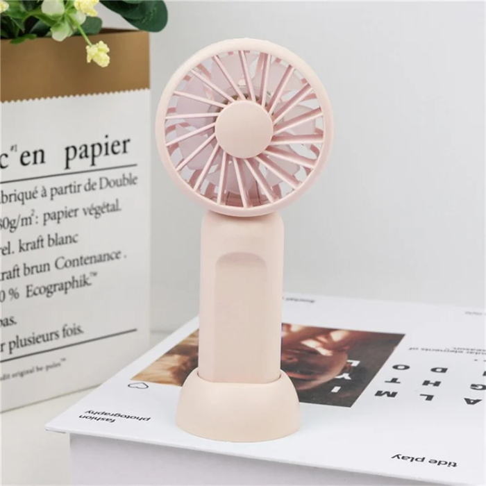 OEM - Bärbar Handhållen Fläkt med Avtagbar Bas - Rosa