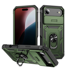 A-One Brand - iPhone Air Mobilskal Slide Camshield Kickstand - Armégrön