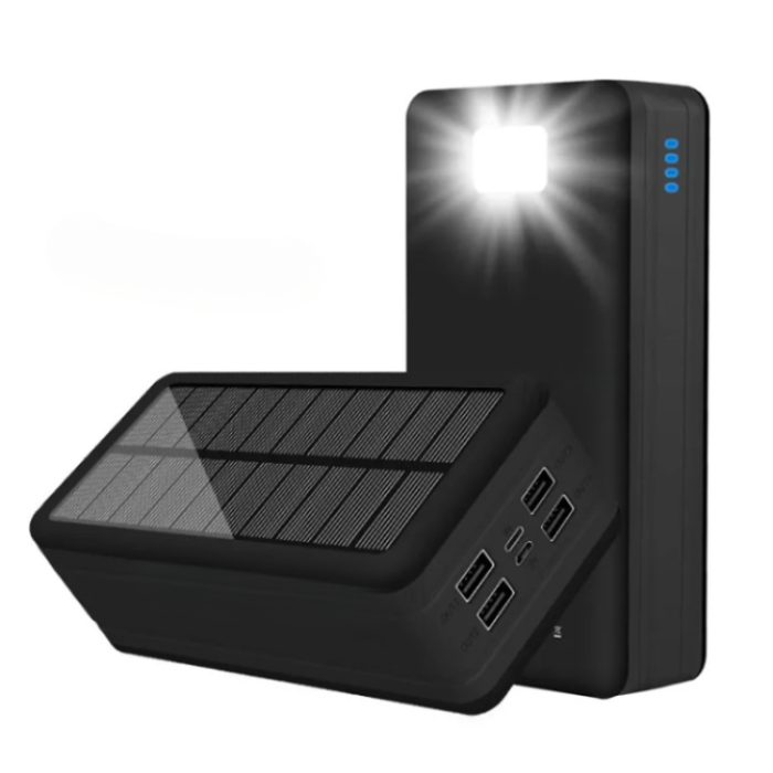 A-One Brand - Solar Powerbank 50000mAH med Camping Light - Svart