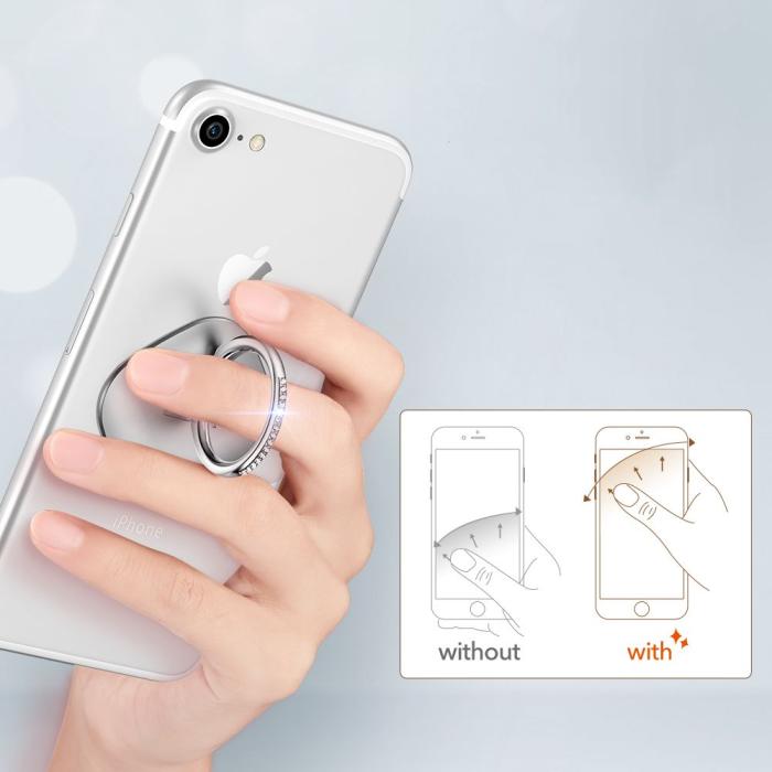 UTGATT5 - ESR Swarovski Phone Ring Rose Guld