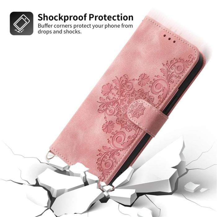 A-One Brand - Google Pixel 7 Plånboksfodral Imprinted Flower - Rosa