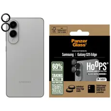 PanzerGlass - PanzerGlass Galaxy S25 Edge Kameralinsskydd H&auml;rdat Glas Hoops - Svart