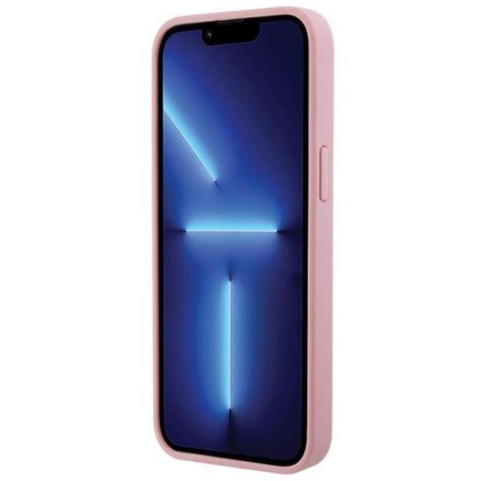 Guess - Guess iPhone 15 Pro Max Mobilskal Leather Stamped - Rosa