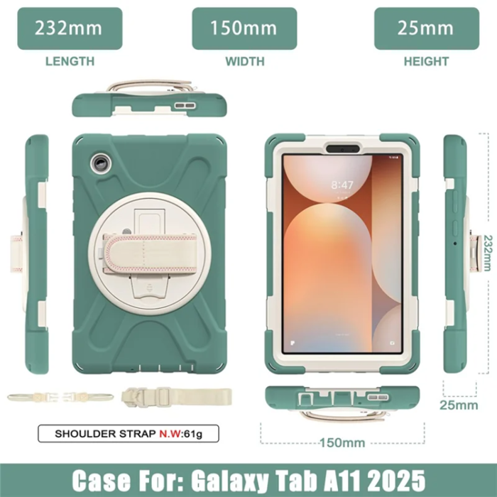 A-One Brand - Galaxy Tab A11 Mobilskal Kickstand Silikon Axelrem