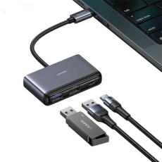 USAMS - USAMS 5in1 Adapter Hubb USB-C, 2xUSB-A, TF, SD - Grå