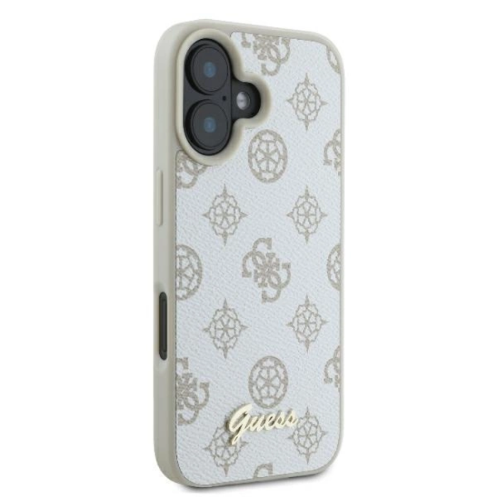Guess - Guess iPhone 16 Mobilskal MagSafe Peony Script Logo - Vit