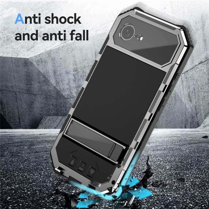 R-JUST - R-JUST iPhone 16e Mobilskal med Härdat Glas - Silver