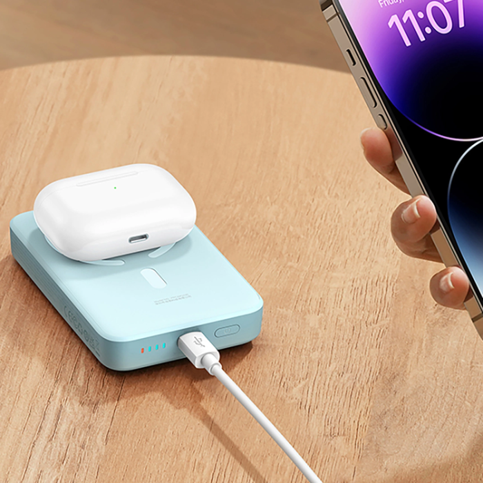 BASEUS - Baseus Mini Magnetisk Trådlös Powerbank 10000mAh 30W - Blå