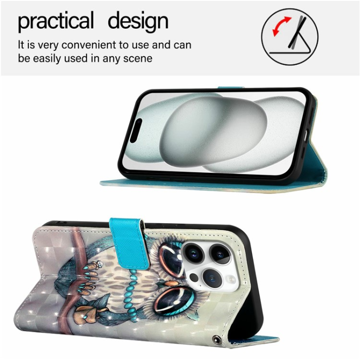 A-One Brand - iPhone 16 Pro Max Plånboksfodral Printing Pattern Med Rem