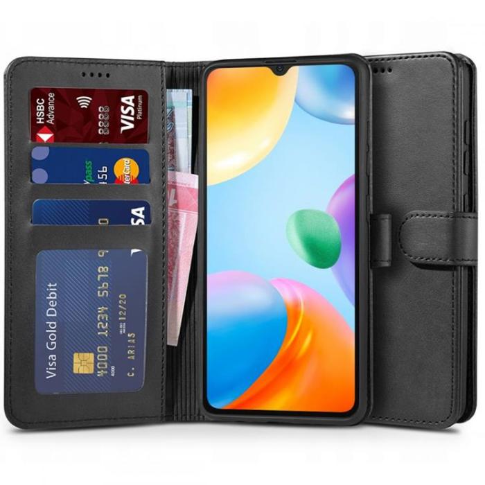 UTGATT - Xiaomi Redmi 10C Plånboksfodral Läder - Svart