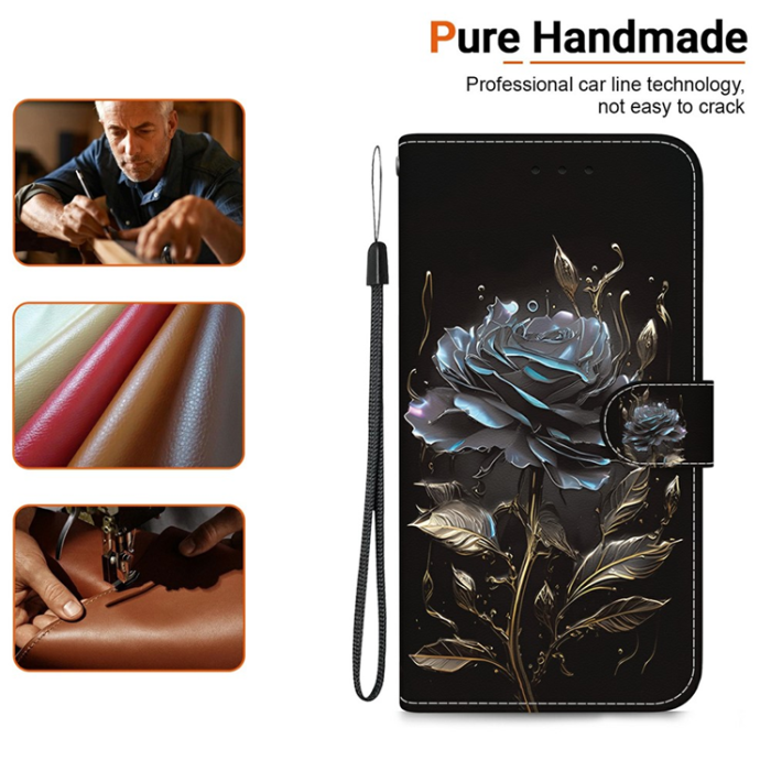 A-One Brand - Sony Xperia 1 VII Plånboksfodral Pattern Printing - Svart Rose