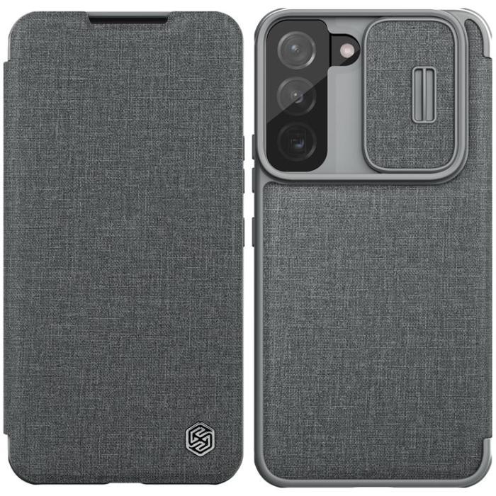 UTGATT5 - Nillkin Galaxy S22 Plus Plånboksfodral Kameraskydd Holster Flip - Grå