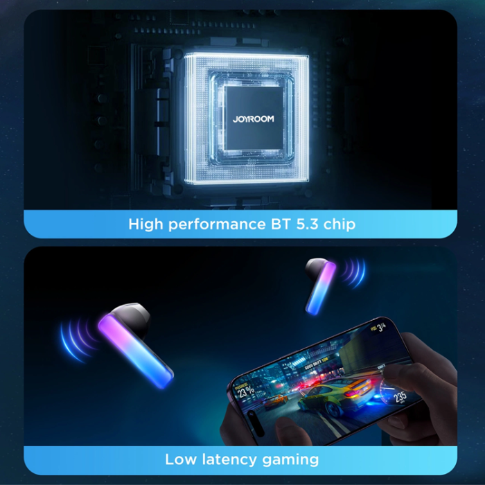 Joyroom - Joyroom TWS Trådlösa Hörlurar IceLens Series med LED-Lampor - Vit