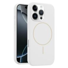 A-One Brand - iPhone 16 Pro Mobilskal MagSafe Silikon Anti Drop - Vit