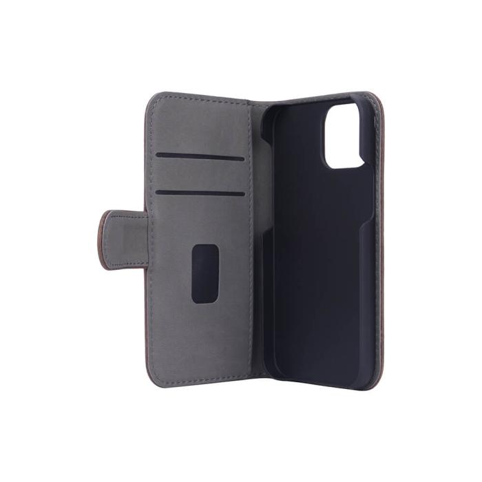 GEAR - Gear Nubuck PU Plånboksfodral iPhone 13 Mini - Brun