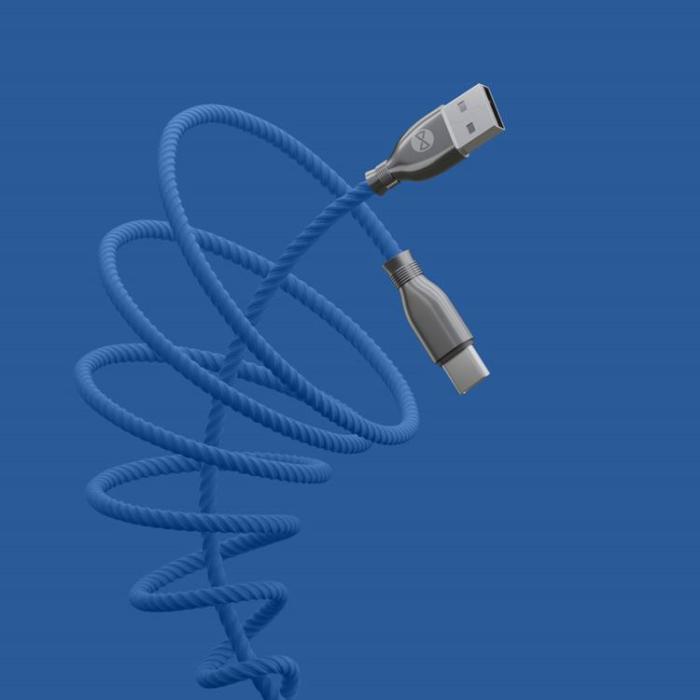 Forever - Forever Tornado USB-C till USB-A kabel 1m 3A - Navy
