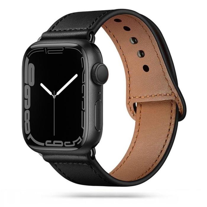 Tech-Protect - Apple Watch 4/5/6/7/8/SE (38/40/41mm) Armband LeatherFit - Svart